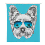 Yorkshire Terrier With Sunglasses Print Polyester Shower Curtain