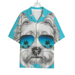 Yorkshire Terrier With Sunglasses Print Rayon Hawaiian Shirt