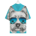 Yorkshire Terrier With Sunglasses Print Rayon Hawaiian Shirt