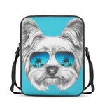 Yorkshire Terrier With Sunglasses Print Rectangular Crossbody Bag