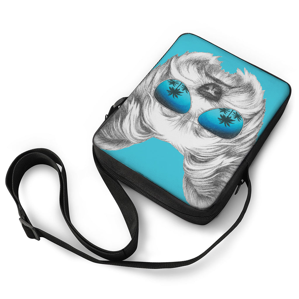 Yorkshire Terrier With Sunglasses Print Rectangular Crossbody Bag