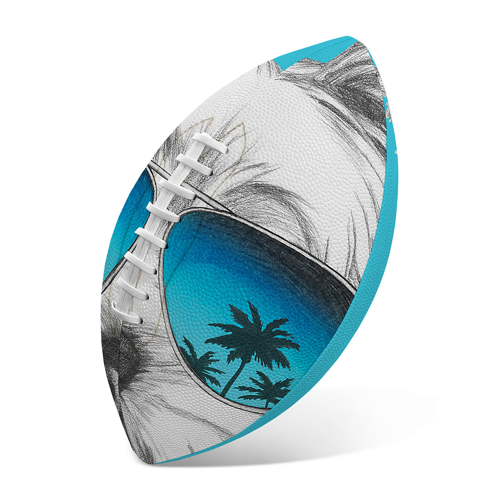 Yorkshire Terrier With Sunglasses Print Rugby Ball