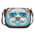 Yorkshire Terrier With Sunglasses Print Saddle Bag