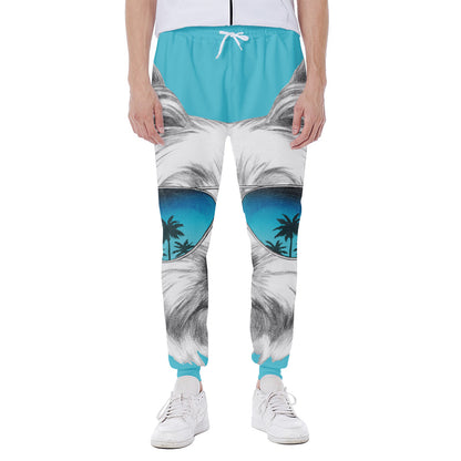 Yorkshire Terrier With Sunglasses Print Scuba Joggers