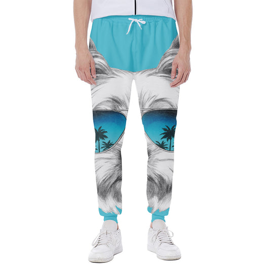 Yorkshire Terrier With Sunglasses Print Scuba Joggers