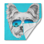 Yorkshire Terrier With Sunglasses Print Silk Bandana