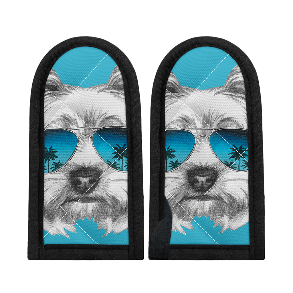 Yorkshire Terrier With Sunglasses Print Skillet Handle Cover