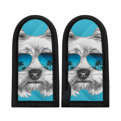Yorkshire Terrier With Sunglasses Print Skillet Handle Cover