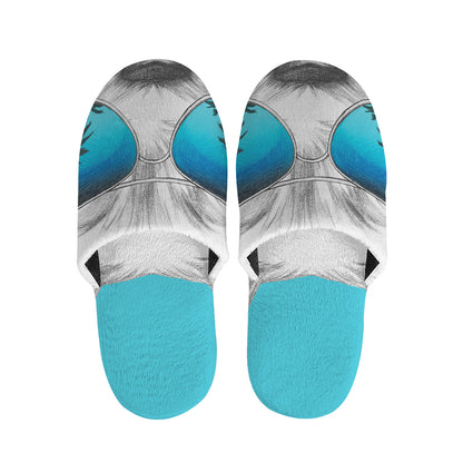Yorkshire Terrier With Sunglasses Print Slippers