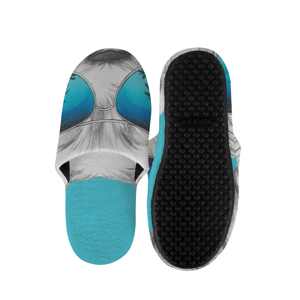Yorkshire Terrier With Sunglasses Print Slippers