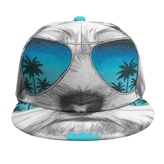 Yorkshire Terrier With Sunglasses Print Snapback Cap