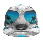 Yorkshire Terrier With Sunglasses Print Snapback Cap
