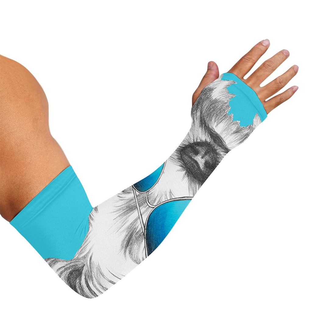 Yorkshire Terrier With Sunglasses Print Sun Protection Arm Sleeves