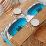 Yorkshire Terrier With Sunglasses Print Table Runner