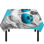 Yorkshire Terrier With Sunglasses Print Tablecloth