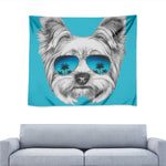 Yorkshire Terrier With Sunglasses Print Tapestry