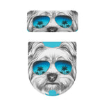 Yorkshire Terrier With Sunglasses Print Toilet Lid And Tank Cover Set