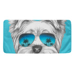 Yorkshire Terrier With Sunglasses Print Towel