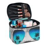 Yorkshire Terrier With Sunglasses Print Travel Makeup Bag