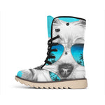 Yorkshire Terrier With Sunglasses Print Winter Boots