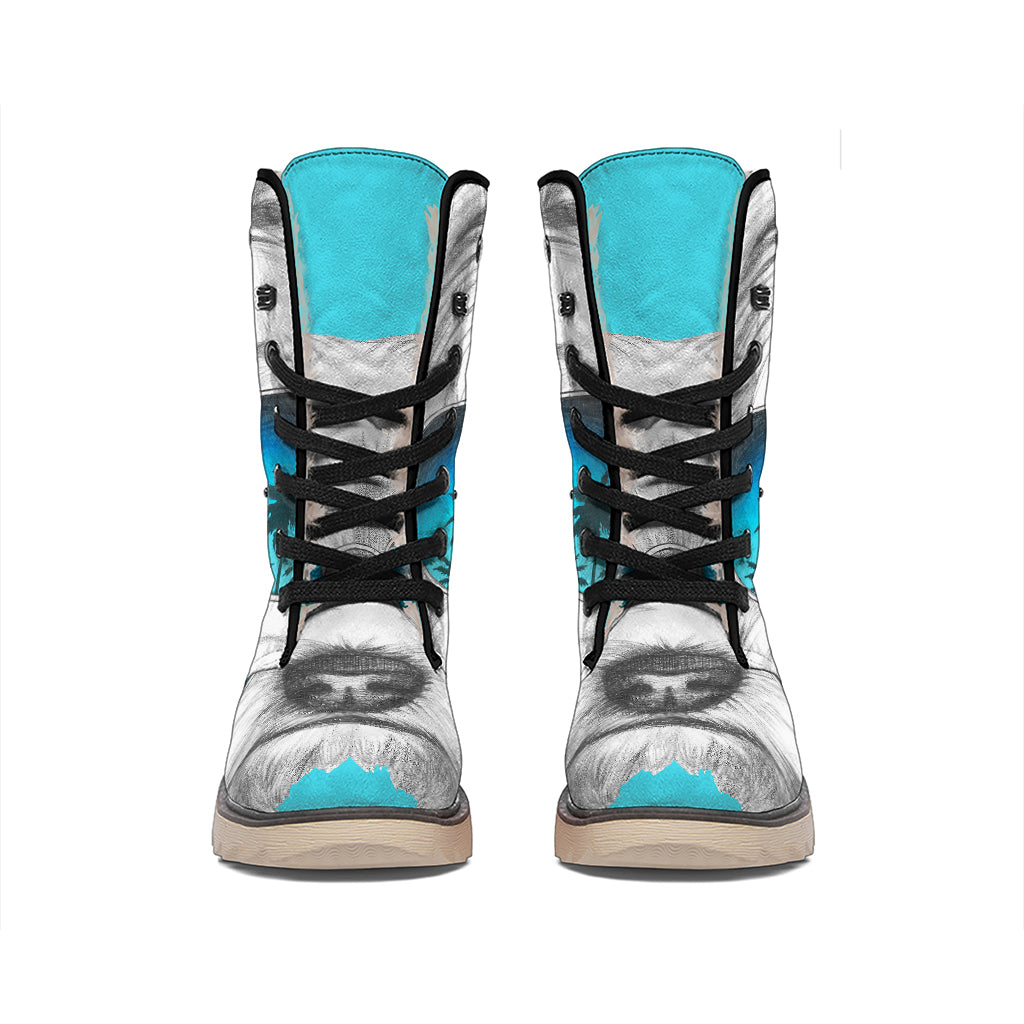 Yorkshire Terrier With Sunglasses Print Winter Boots