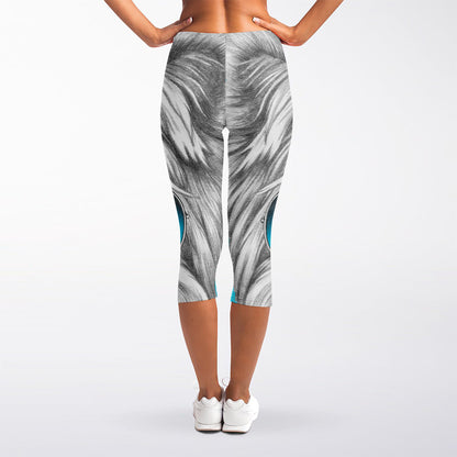 Yorkshire Terrier With Sunglasses Print Women's Capri Leggings