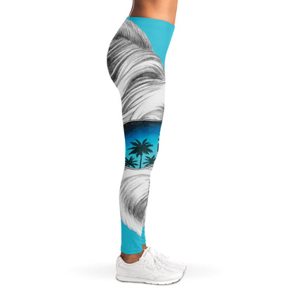 Yorkshire Terrier With Sunglasses Print Women's Leggings