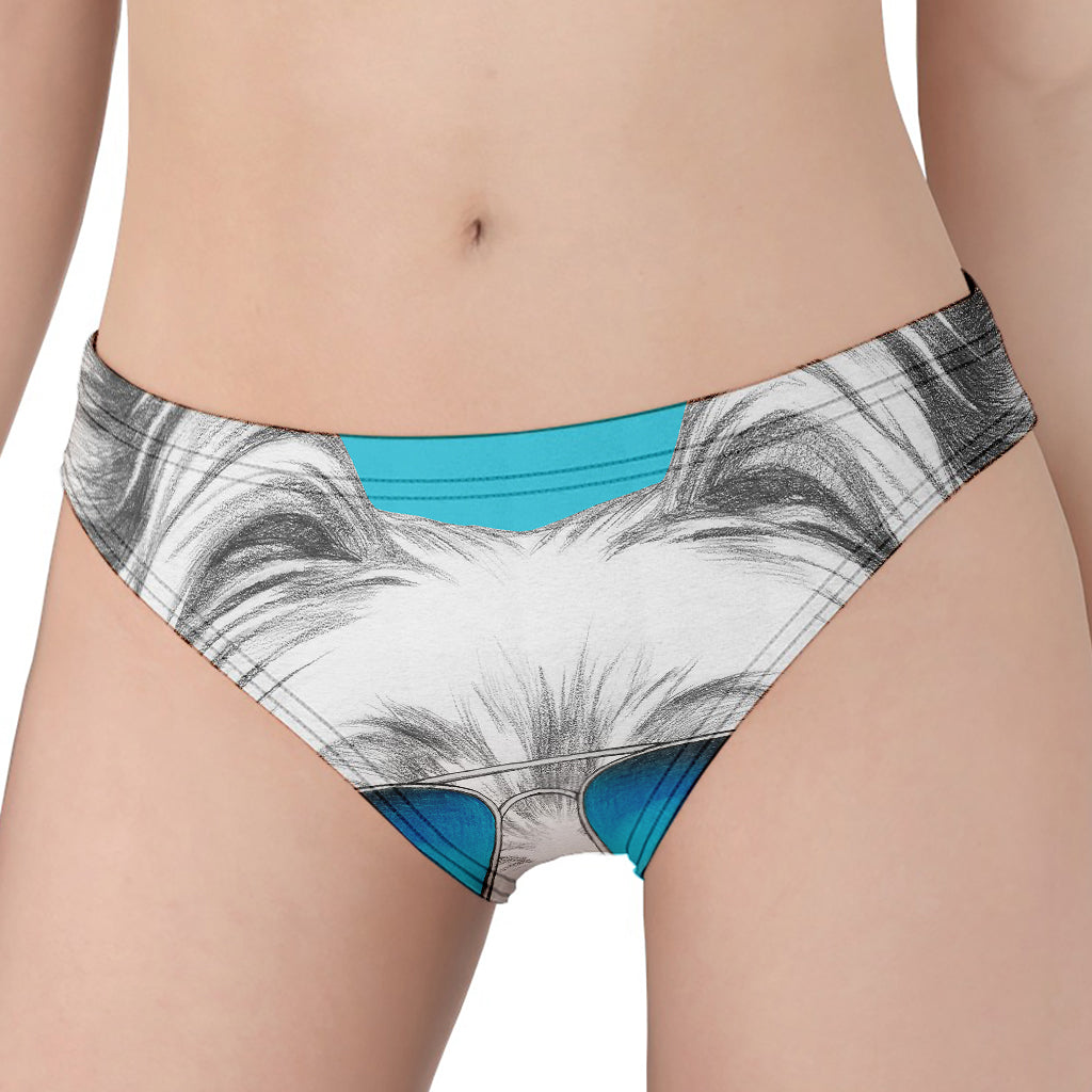 Yorkshire Terrier With Sunglasses Print Women's Panties