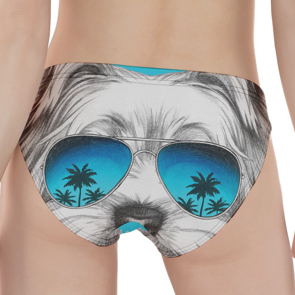 Yorkshire Terrier With Sunglasses Print Women's Panties