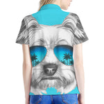 Yorkshire Terrier With Sunglasses Print Women's Polo Shirt