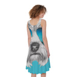 Yorkshire Terrier With Sunglasses Print Women's Sleeveless Dress