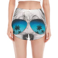 Yorkshire Terrier With Sunglasses Print Women's Split Running Shorts
