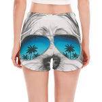 Yorkshire Terrier With Sunglasses Print Women's Split Running Shorts