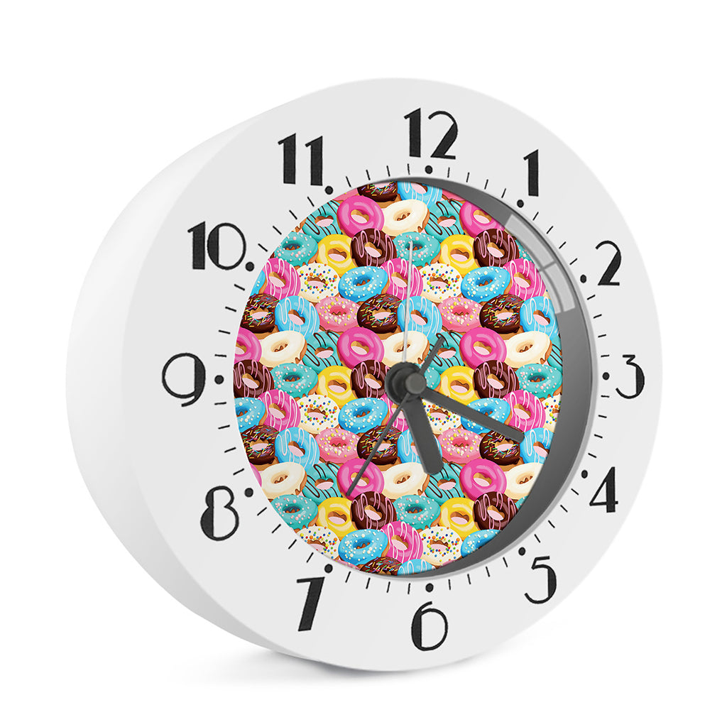 Yummy Donut Pattern Print Alarm Clock