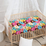 Yummy Donut Pattern Print Baby Crib Sheet