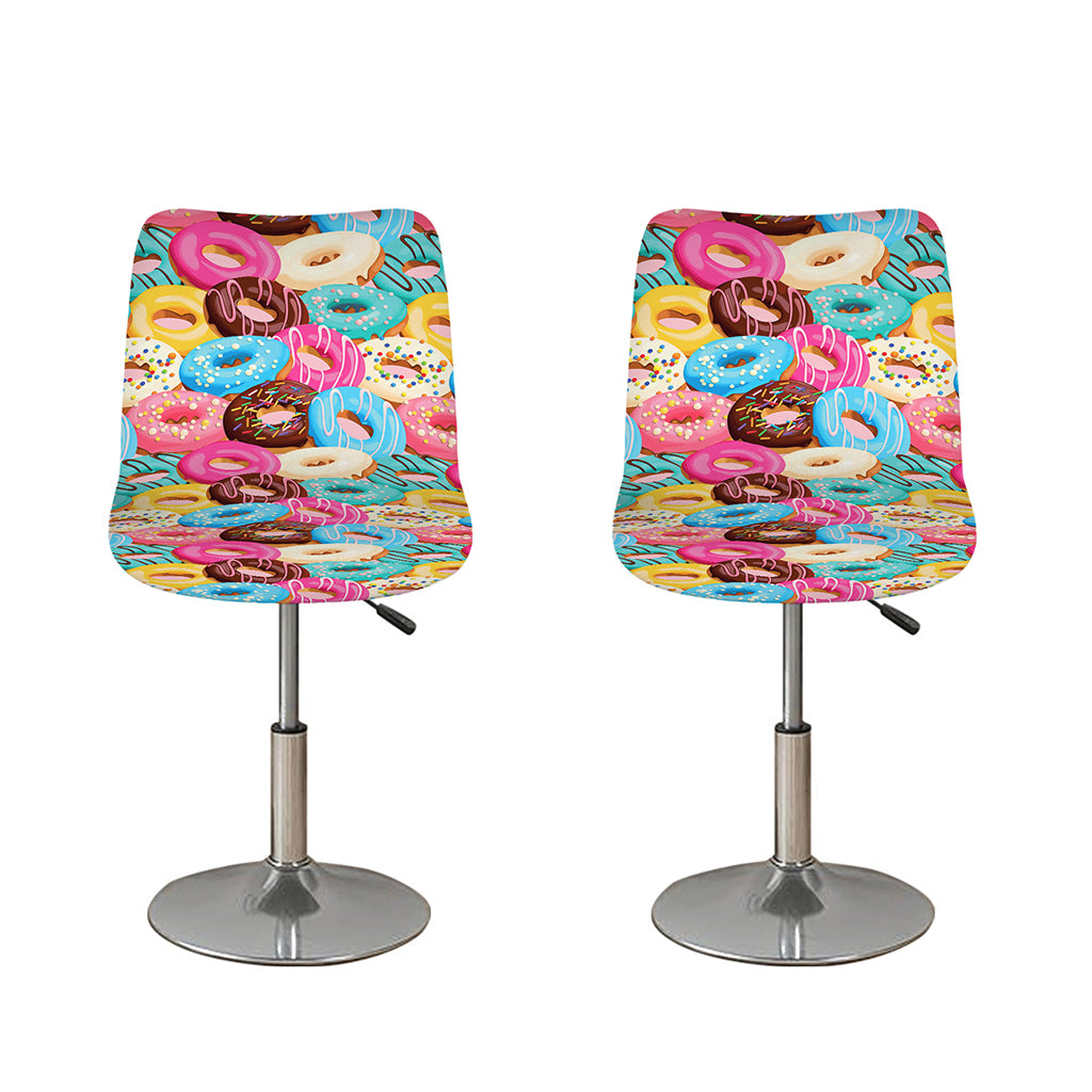 Yummy Donut Pattern Print Bar Stool Covers