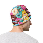 Yummy Donut Pattern Print Beanie