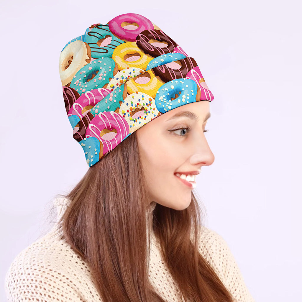 Yummy Donut Pattern Print Beanie