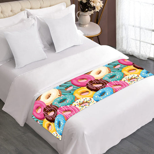 Yummy Donut Pattern Print Bed Runner