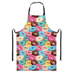 Yummy Donut Pattern Print Bib Apron With Pocket