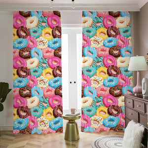 Yummy Donut Pattern Print Blackout Pencil Pleat Curtains