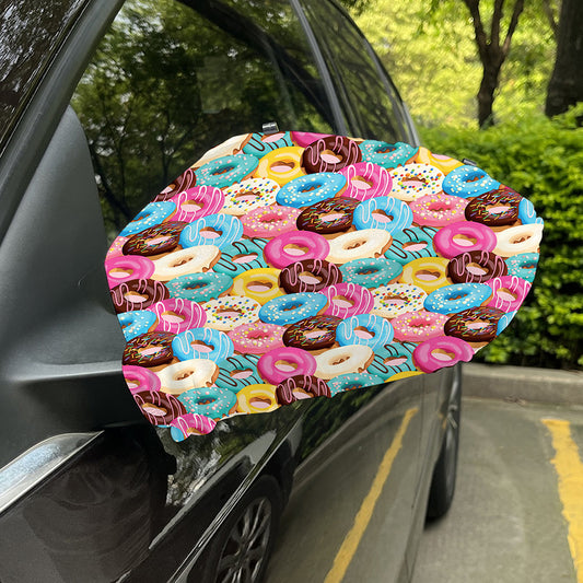 Yummy Donut Pattern Print Car Side Mirror Covers