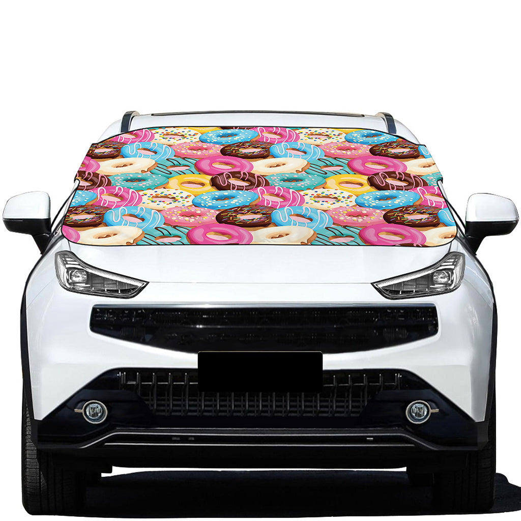Yummy Donut Pattern Print Car Windshield Snow Cover