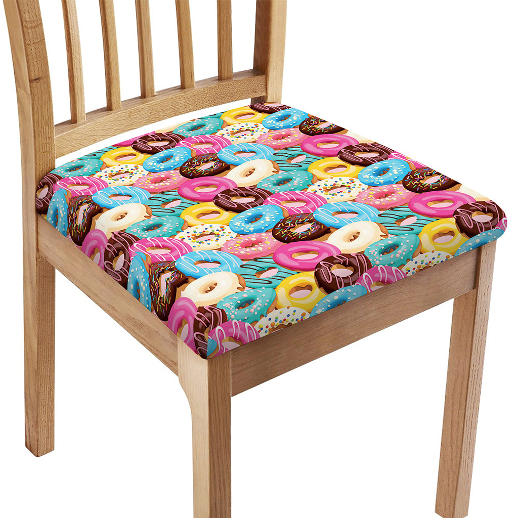 Yummy Donut Pattern Print Chair Cushion Cover