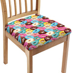 Yummy Donut Pattern Print Chair Cushion Cover