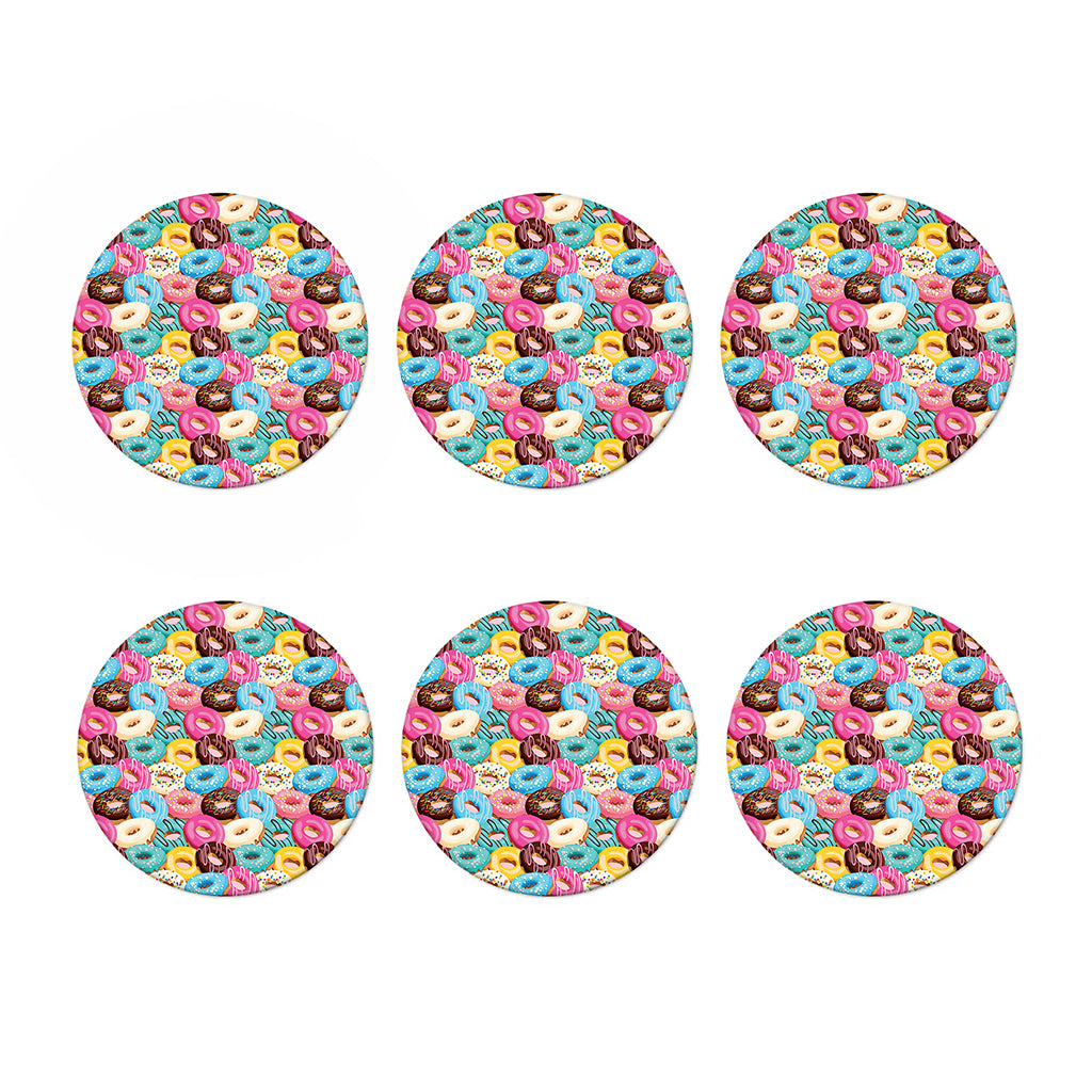 Yummy Donut Pattern Print Coaster Set