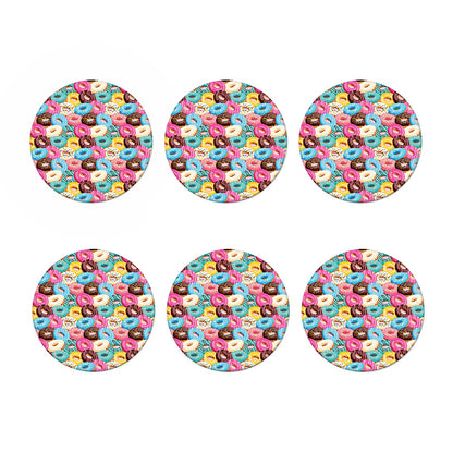 Yummy Donut Pattern Print Coaster Set