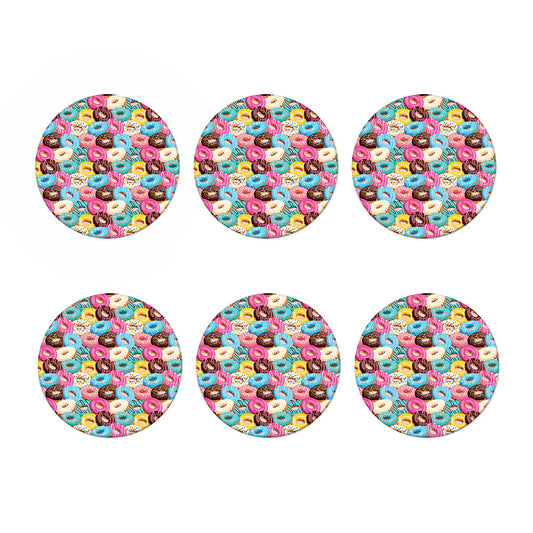 Yummy Donut Pattern Print Coaster Set