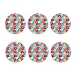 Yummy Donut Pattern Print Coaster Set
