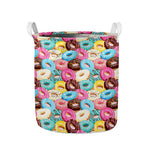 Yummy Donut Pattern Print Collapsible Laundry Basket